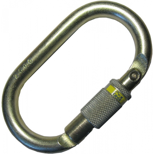 Карабин стальной овал KeyLock резьбовая муфта Krok 05201