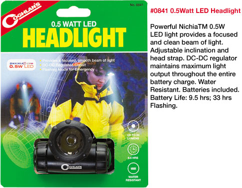 Фонарь налобный светодиодный Coghlan\'s 0.5 Watt LED Headlight 0841